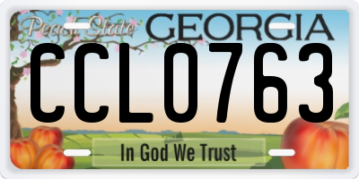 GA license plate CCL0763