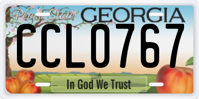 GA license plate CCL0767