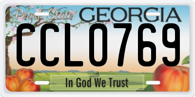 GA license plate CCL0769