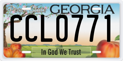 GA license plate CCL0771