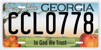 GA license plate CCL0778