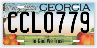 GA license plate CCL0779