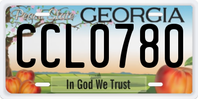 GA license plate CCL0780