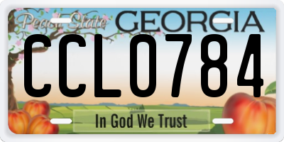GA license plate CCL0784