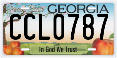GA license plate CCL0787