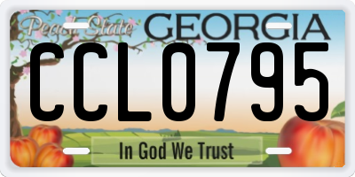 GA license plate CCL0795