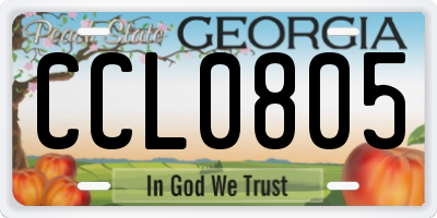 GA license plate CCL0805