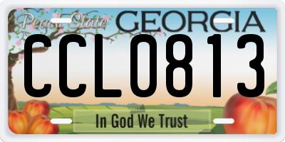 GA license plate CCL0813