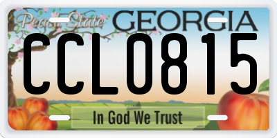 GA license plate CCL0815
