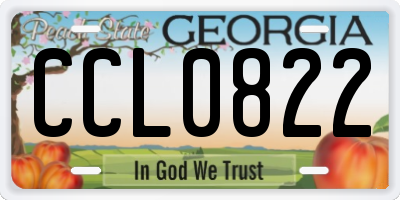 GA license plate CCL0822
