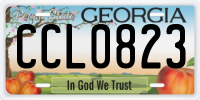 GA license plate CCL0823