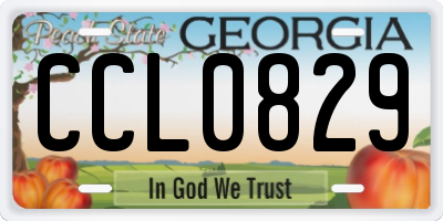 GA license plate CCL0829