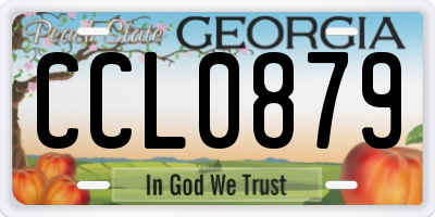 GA license plate CCL0879