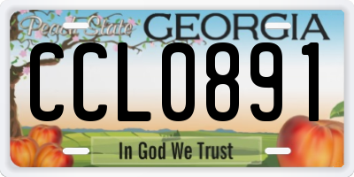 GA license plate CCL0891