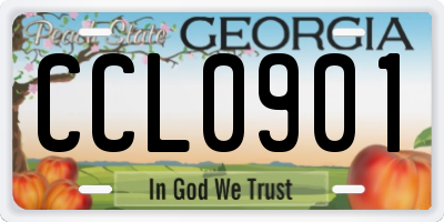 GA license plate CCL0901