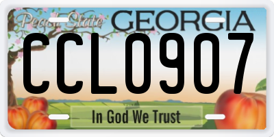 GA license plate CCL0907