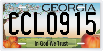 GA license plate CCL0915