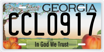 GA license plate CCL0917