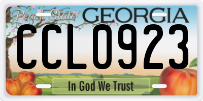 GA license plate CCL0923