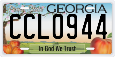 GA license plate CCL0944