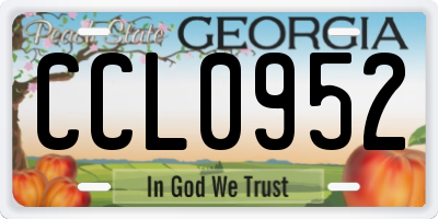 GA license plate CCL0952