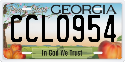 GA license plate CCL0954