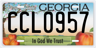 GA license plate CCL0957