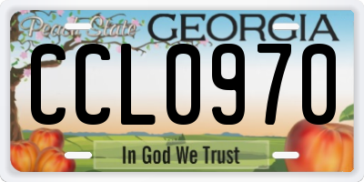 GA license plate CCL0970