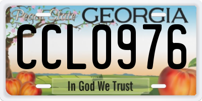 GA license plate CCL0976