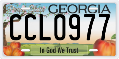 GA license plate CCL0977