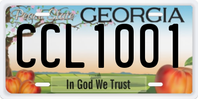 GA license plate CCL1001