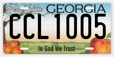 GA license plate CCL1005