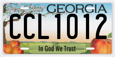 GA license plate CCL1012