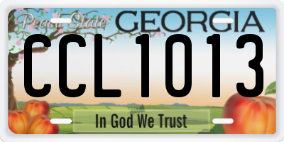 GA license plate CCL1013