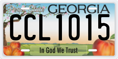 GA license plate CCL1015