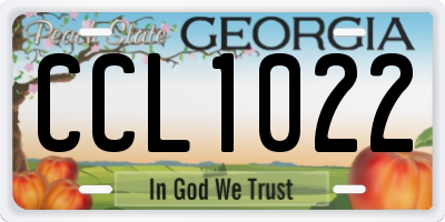 GA license plate CCL1022