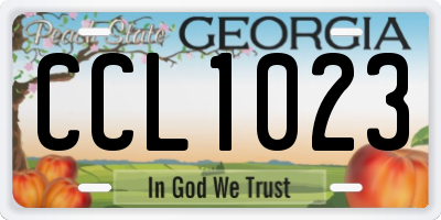 GA license plate CCL1023