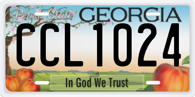 GA license plate CCL1024