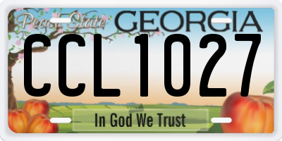 GA license plate CCL1027