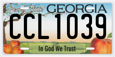 GA license plate CCL1039
