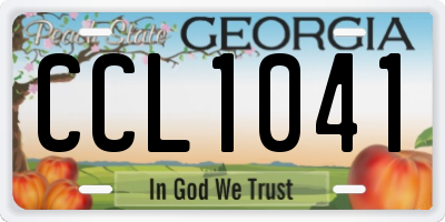 GA license plate CCL1041