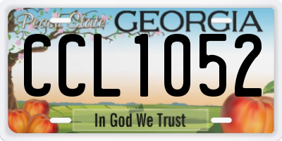 GA license plate CCL1052