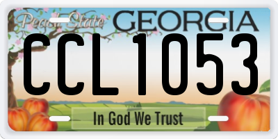 GA license plate CCL1053