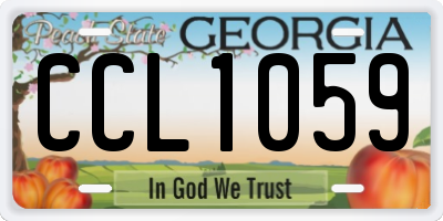 GA license plate CCL1059