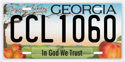 GA license plate CCL1060
