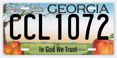 GA license plate CCL1072