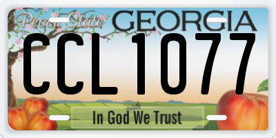 GA license plate CCL1077