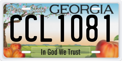 GA license plate CCL1081