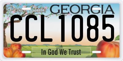 GA license plate CCL1085