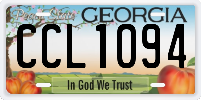 GA license plate CCL1094